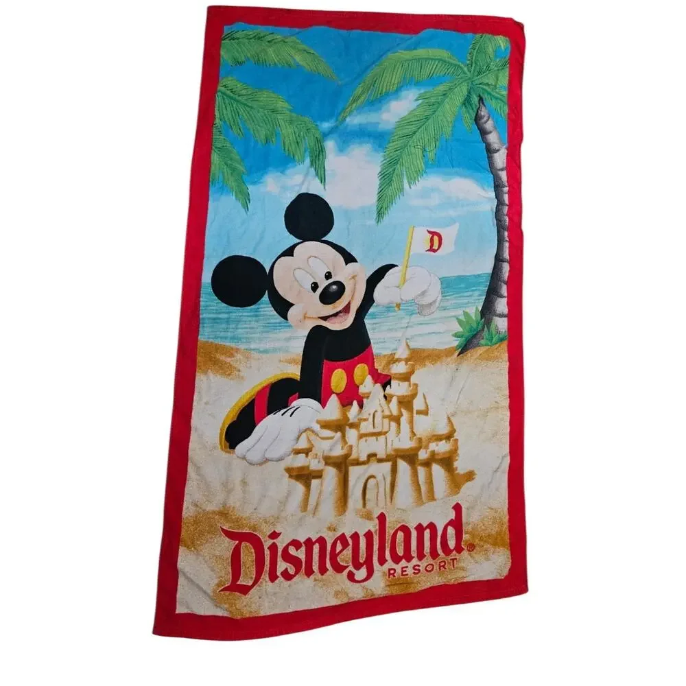 Disneyland Resort Mickey Mouse Sand Castle Beach Towel Red